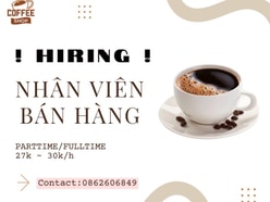 TUYỂN DỤNG NHÂN VIÊN BÁN HÀNG PARTTIME/FULLTIME 