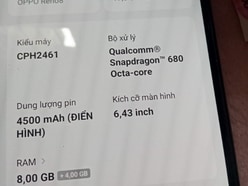 oppo reno 8 ram 12G mới đẹp, nhà xài kỹ