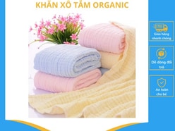 Khăn tắm xô 6 lớp màu trơn họa tiết Hàn Quốc cho bé sơ sinh