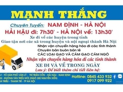 Vận Tải Mạnh Thắng chuyên tuyến hải hậu đi Hà Nội và ngược lại 