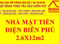 Cho thuê nhà nguyên căn mặt tiền Điện Biên Phủ, Phường 3, Quận 3 Cho thuê nhà nguyên căn mặt tiền Điện Biên Phủ, Phường 3, Quận 3