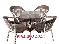 Bàn ghế cà phê giá rẻ, bàn ghế mây nhựa Bàn ghế cà phê giá rẻ, bàn ghế mây nhựa