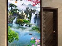 Gạch tranh phong cảnh thiên nhiên đứng Gạch tranh phong cảnh thiên nhiên đứng
