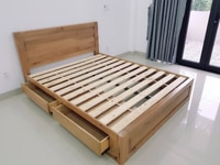 Giường ngủ gỗ sồi Mỹ có ngăn kéo 1m6 & 1m8 x 2m Giường ngủ gỗ sồi Mỹ có ngăn kéo 1m6 & 1m8 x 2m
