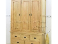 Tủ áo gỗ sồi Mỹ 3 buồng 5 ngăn kéo Tủ áo gỗ sồi Mỹ 3 buồng 5 ngăn kéo