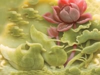 Tranh gạch men 3d hoa sen giả ngọc Tranh gạch men 3d hoa sen giả ngọc