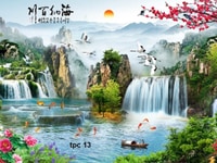 Gạch tranh 3d phong cảnh sơn thủy hữu tình Gạch tranh 3d phong cảnh sơn thủy hữu tình