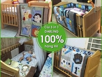 Cũi trẻ em 3 trong 1 Darling màu gỗ tự nhiên Cũi trẻ em 3 trong 1 Darling màu gỗ tự nhiên