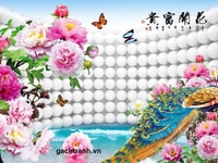 Tranh gạch 3d chim công phượng 3d Tranh gạch 3d chim công phượng 3d