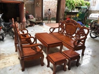Bộ bàn ghế giả cổ kiểu guột gỗ gụ Bộ bàn ghế giả cổ kiểu guột gỗ gụ