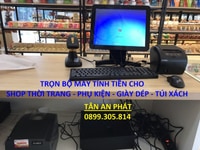 Máy tính tiền trọn bộ cho shop quần áo, giày dép, túi xách Máy tính tiền trọn bộ cho shop quần áo, giày dép, túi xách