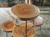 Bàn ghế gỗ xà cừ nguyên tấm Bàn ghế gỗ xà cừ nguyên tấm