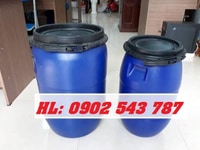 Thùng phuy nhựa 30 lít nắp hở đựng hóa chất giá sỉ, phi nhựa 30L mới Thùng phuy nhựa 30 lít nắp hở đựng hóa chất giá sỉ, phi nhựa 30L mới