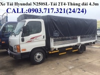 Xe tải Hyundai N250SL tải 2T4 thùng dài 4m3 động cơ D4CB Xe tải Hyundai N250SL tải 2T4 thùng dài 4m3 động cơ D4CB