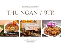 Tuyển 2 nhân viên thu ngân nữ tại Hai Bà Trưng, hỗ trợ ăn ở, 7-9tr Tuyển 2 nhân viên thu ngân nữ tại Hai Bà Trưng, hỗ trợ ăn ở, 7-9tr