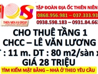Cho thuê mặt bằng tầng 1 chưng cư ở đường lê văn lương 80m2 Cho thuê mặt bằng tầng 1 chưng cư ở đường lê văn lương 80m2