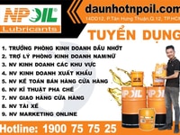 Tuyển gấp nhân viên kinh doanh - sale admin - Lĩnh vực dầu nhớt Tuyển gấp nhân viên kinh doanh - sale admin - Lĩnh vực dầu nhớt