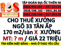 Cho thuê xưởng ngõ 33 tân ấp xe tải ra vào thoải mái 170m2 Cho thuê xưởng ngõ 33 tân ấp xe tải ra vào thoải mái 170m2
