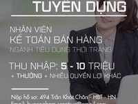 Tuyển GẤP- Kế Toán Bán Hàng-Chấp nhận người chưa có kinh nghiệm Tuyển GẤP- Kế Toán Bán Hàng-Chấp nhận người chưa có kinh nghiệm