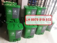 Thùng rác đạp chân 2 ngăn phân loại rác thải Thùng rác đạp chân 2 ngăn phân loại rác thải