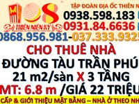 Cho thuê nhà đường tàu trần phú 21m2/sàn x3 tầng Cho thuê nhà đường tàu trần phú 21m2/sàn x3 tầng
