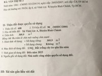 Cần bán 309,9 m2 đất thổ cư tại Vĩnh Lộc A Bình Chánh Cần bán 309,9 m2 đất thổ cư tại Vĩnh Lộc A Bình Chánh
