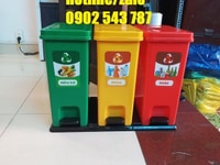 Thùng rác 3 ngăn phân loại rác thải rắn tại nguồn Thùng rác 3 ngăn phân loại rác thải rắn tại nguồn
