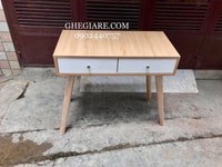 Bàn phấn 80x40 mdf chống trầy màu sồi hộc trắng , chân gỗ Bàn phấn 80x40 mdf chống trầy màu sồi hộc trắng , chân gỗ