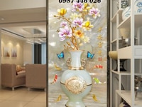 Tranh gạch bình hoa 3d dưng vách Tranh gạch bình hoa 3d dưng vách