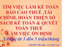 Nữ sinh năm 1980 và nhóm kế toán (có 3 chị em) có kinh nghiệm làm báo Nữ sinh năm 1980 và nhóm kế toán (có 3 chị em) có kinh nghiệm làm báo