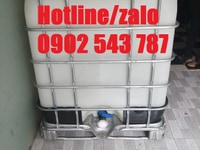 Bồn nhựa 1000l trắng rỗng; bồn ibc có khung thép cũ đựng hóa chất Bồn nhựa 1000l trắng rỗng; bồn ibc có khung thép cũ đựng hóa chất