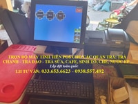 Máy pos tính tiền 2 màn hình cho quán Trà chanh giá rẻ Máy pos tính tiền 2 màn hình cho quán Trà chanh giá rẻ