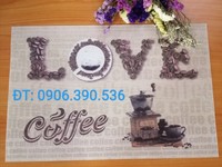 Tấm lót ly nhựa PVC chống trượt, chống thấm cho quán cafe Tấm lót ly nhựa PVC chống trượt, chống thấm cho quán cafe
