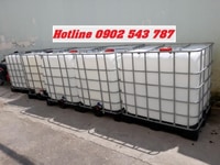 Bồn nhựa có khung thép 1000L chứa hóa chất, tank nhựa 1000L màu trắng Bồn nhựa có khung thép 1000L chứa hóa chất, tank nhựa 1000L màu trắng
