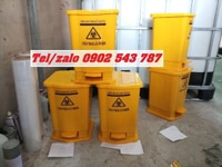 Thùng rác đạp chân y tế 15 lít màu vàng, thùng phân loại rác y tế 15L Thùng rác đạp chân y tế 15 lít màu vàng, thùng phân loại rác y tế 15L
