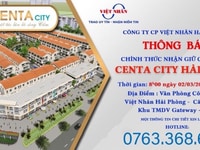 Chính thức nhận giữ chỗ dự án Centa City Hải Phòng tại Bắc Sông Cấm Chính thức nhận giữ chỗ dự án Centa City Hải Phòng tại Bắc Sông Cấm