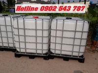 Bồn nhựa trắng vuông có khung thép đựng hóa chất, bồn nhựa 1000L vuông Bồn nhựa trắng vuông có khung thép đựng hóa chất, bồn nhựa 1000L vuông