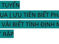 CẦN TUYỂN 2 THỢ IN LỤA ( ƯU TIÊN BIẾT PHA MÀU) 1 THỢ CẮT VẢI CẦN TUYỂN 2 THỢ IN LỤA ( ƯU TIÊN BIẾT PHA MÀU) 1 THỢ CẮT VẢI