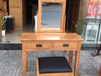 Bàn trang điểm gỗ sồi 1m + ghế + kính đầy đủ Bàn trang điểm gỗ sồi 1m + ghế + kính đầy đủ