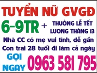 TUYỂN NỮ GIÚP VIỆC NHÀ CC có mẹ và con trai 28 tuổi lương 6-9tr TUYỂN NỮ GIÚP VIỆC NHÀ CC có mẹ và con trai 28 tuổi lương 6-9tr