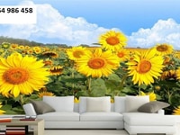 Tranh gạch 3d vườn hoa phòng khách Tranh gạch 3d vườn hoa phòng khách