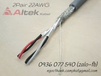 Cáp tín hiệu chống nhiễu AWG, cáp xoắn 2P x 22 AWG Altek kabel Cáp tín hiệu chống nhiễu AWG, cáp xoắn 2P x 22 AWG Altek kabel