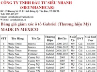 Giảm xóc cao cấp từ Mỹ Gabriel Made In Mexico giá cực rẻ Giảm xóc cao cấp từ Mỹ Gabriel Made In Mexico giá cực rẻ