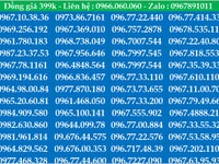 Thanh lý toàn bộ kho sim đẹp đồng giá 399k/số Thanh lý toàn bộ kho sim đẹp đồng giá 399k/số