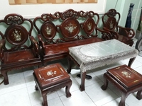 Bàn ghế salon cũ thanh lý, gỗ hương ta khảm ốc rất đẹp bán, sofa bed Bàn ghế salon cũ thanh lý, gỗ hương ta khảm ốc rất đẹp bán, sofa bed