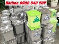 Thùng rác y tế 15 lít đạp chân màu xám giá sỉ Thùng rác y tế 15 lít đạp chân màu xám giá sỉ