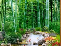 Tranh gạch 3d phòng khách mẫu tranh tre trúc Tranh gạch 3d phòng khách mẫu tranh tre trúc