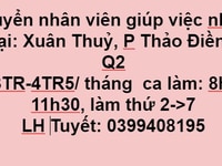 Tuyển NV giúp việc chung cư, bao cơm trưa nghỉ 4 ngày CN. Tuyển NV giúp việc chung cư, bao cơm trưa nghỉ 4 ngày CN.