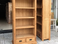 Kệ sách gỗ sồi 2 ngăn kéo 4 tầng đỉnh chỉ SP0199 Kệ sách gỗ sồi 2 ngăn kéo 4 tầng đỉnh chỉ SP0199