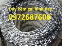 Dây thép gai hình dao chống trộm đường kính vòng 45cm, 50cm, 65cm Dây thép gai hình dao chống trộm đường kính vòng 45cm, 50cm, 65cm